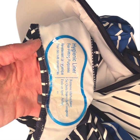 Tommy Hilfiger Navy and White Striped One Piece Swimsuit Sz 6 NEW - Picture 8 of 13